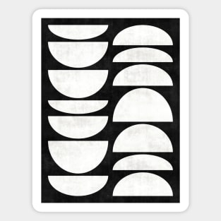 Mid-Century Modern Pattern No.8 - Black and White Concrete Magnet